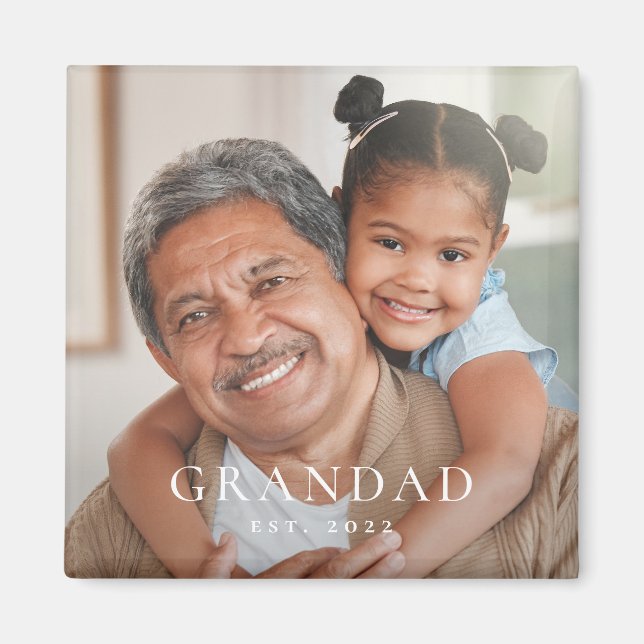 Imán Abuelo Estableció Foto Día del Abuelo (Frente)