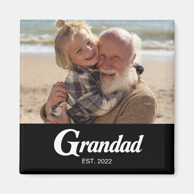 Imán Abuelo Estableció Foto Día del Abuelo (Frente)
