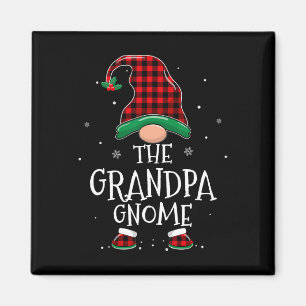 Imán Abuelo Gnome Xmas Familia Navidades de Plaid