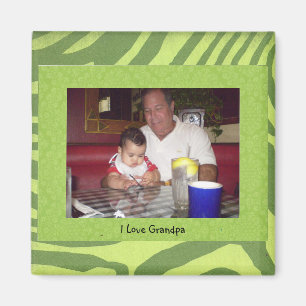 Imán Abuelo: "I love Grandpa" foto Frame Magnet