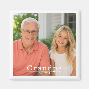 Imán Abuelo Moderno Est. Tipografía Minimalista Foto 