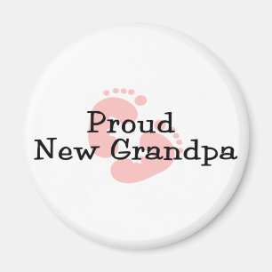Imán Abuelo Nuevo Orgulloso Huellas De Bebé Niña