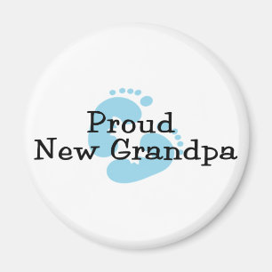 Imán Abuelo Nuevo Orgulloso Huellas De Bebé Niña