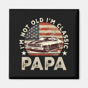 Imán Abuelo Papá Bandera Americana Coche Antiguo Risa E