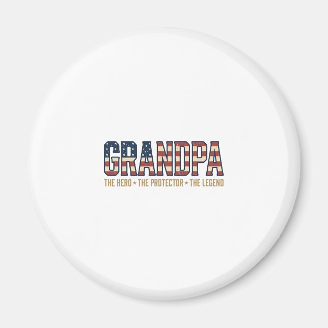 Imán Abuelo Patriótico Héroe Protector Leyenda Vector D (Frente)