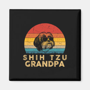 Imán Abuelo Retro Amante Perro Shih Tzu Paw Papá Día Pa