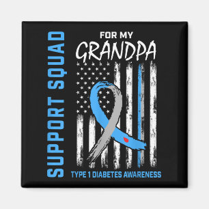Imán Abuelo Tipo 1 Camisa Diabetes Bandera Estadouniden