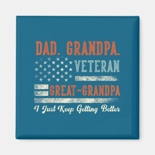 Imán Abuelo Veterano Gran Obra de Arte Bandera de EE. U