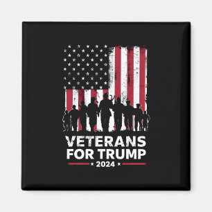 Imán Abuelo Veteranos Por Trump 2024 Bandera Americana