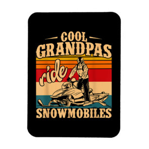 Imán Abuelos de Guay montan motos de nieve moto de niev