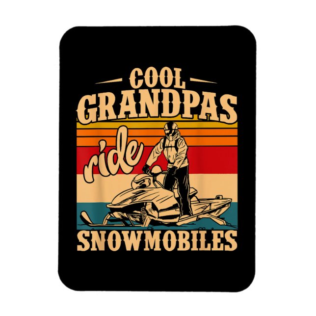 Imán Abuelos de Guay montan motos de nieve moto de niev (Vertical)