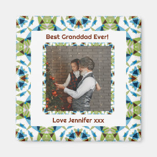 Imán Abuelos Día del Mejor Abuelo Foto Verde