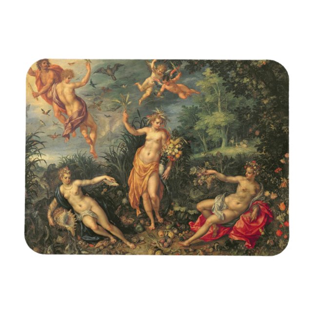 Imán Abundance and the Four Elements, c.1606 (aceite so (Horizontal)