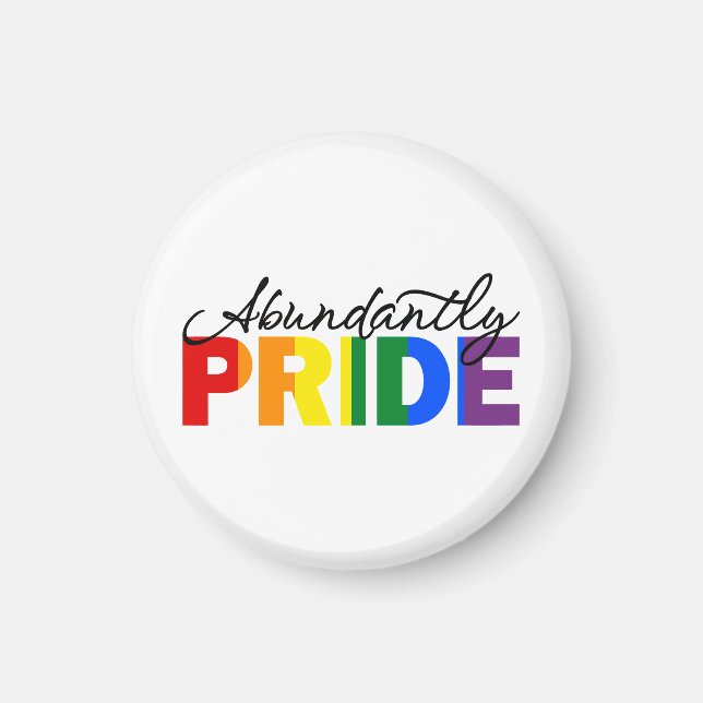 Imán Abundantemente Orgulloso del Arcoiris con orgullo  (Frente)