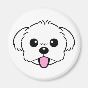 Imán Aburrido perro de la frívola de Bichon blanco pega
