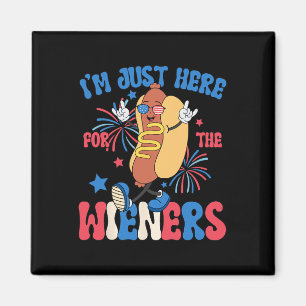 Imán Acá Para Los Weiners 4 De Julio Divertido Hot Do