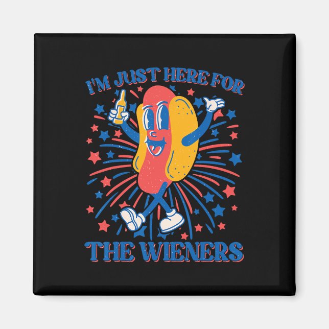 Imán Acá Para Los Wieners Perro Caliente Gracioso 4 De  (Frente)