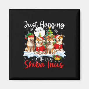 Imán Acabo De Colgar Con Mi Shiba Inus Xmas Tres Santa 