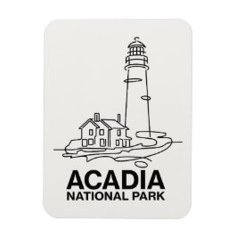 Imán Acadia National Park Lighthouse Line Art