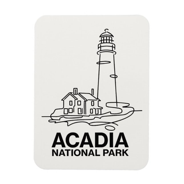 Imán Acadia National Park Lighthouse Line Art (Vertical)
