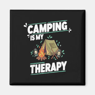 Imán Acampar es terapia para el aire libre y la tienda
