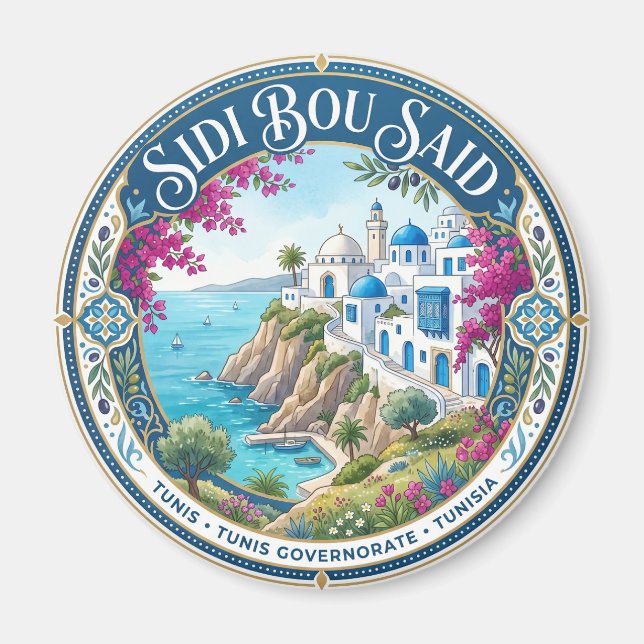 Imán Acantilado de Sidi Bou Said Túnez (Frente)