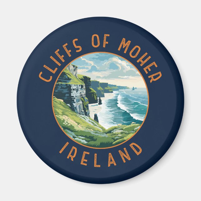 Imán Acantilados de Moher Ireland Círculo angustiado (Frente)