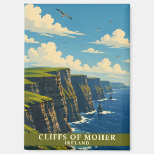 Imán Acantilados de Moher Irlanda Condado Clare Retro V