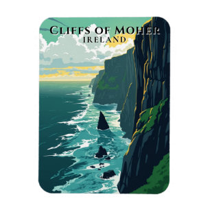 Imán Acantilados Retro de Moher Ireland Landscape Trave