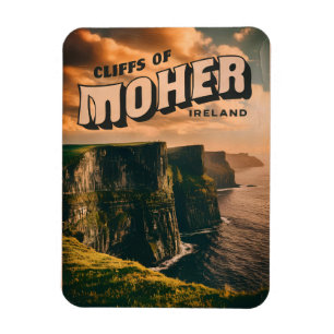 Imán Acantilados vintage Moher, regalos de la naturalez