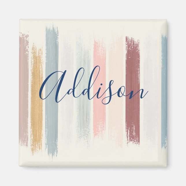 Imán Acariciaciones de pincel pastel personalizadas (Frente)