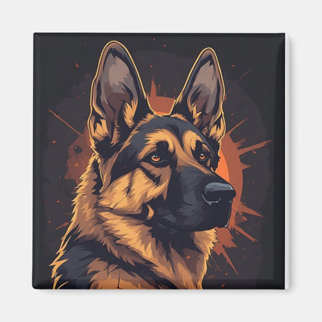 Imán 🐕 Accesorios de Pastor Alemán para Amantes de Per (Frente)
