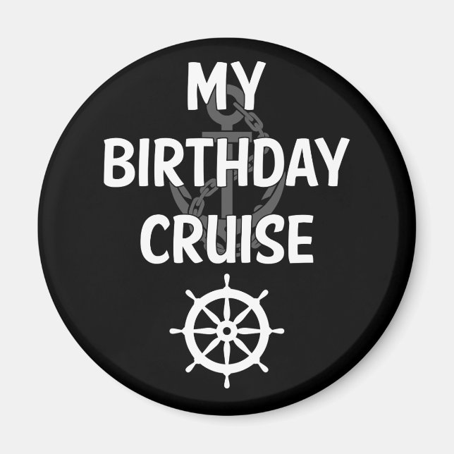 Imán Accesorios para cruceros de cumpleaños (Frente)