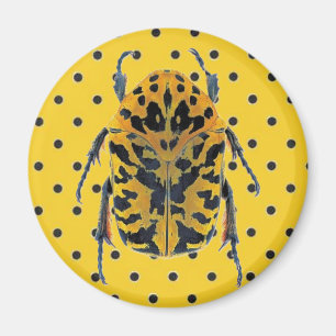 Imán Aceite amarillo y negro con punto amarillo y negro