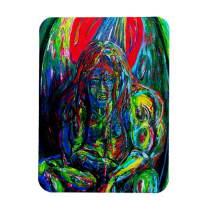 Imán Aceite de hombre abstracto colorido sobre lienzo