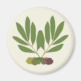 Imán Aceitunas y ramas minimalistas.
