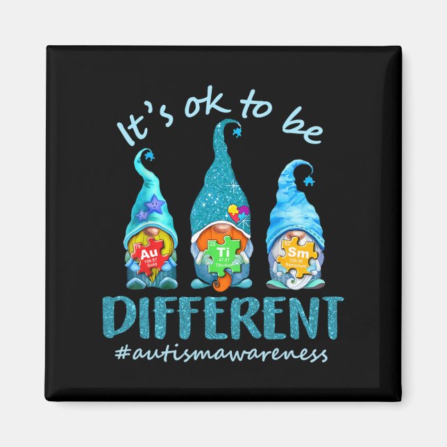 Imán Aceptación De Concienciación Sobre El Autismo Las  (Frente)