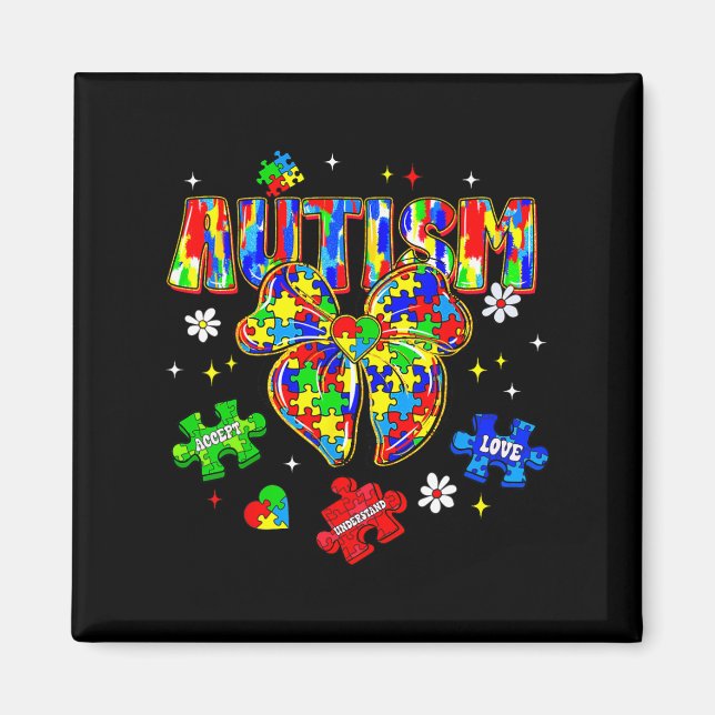 Imán Aceptar Comprender Amor Autismo Conciencia Coquett (Frente)