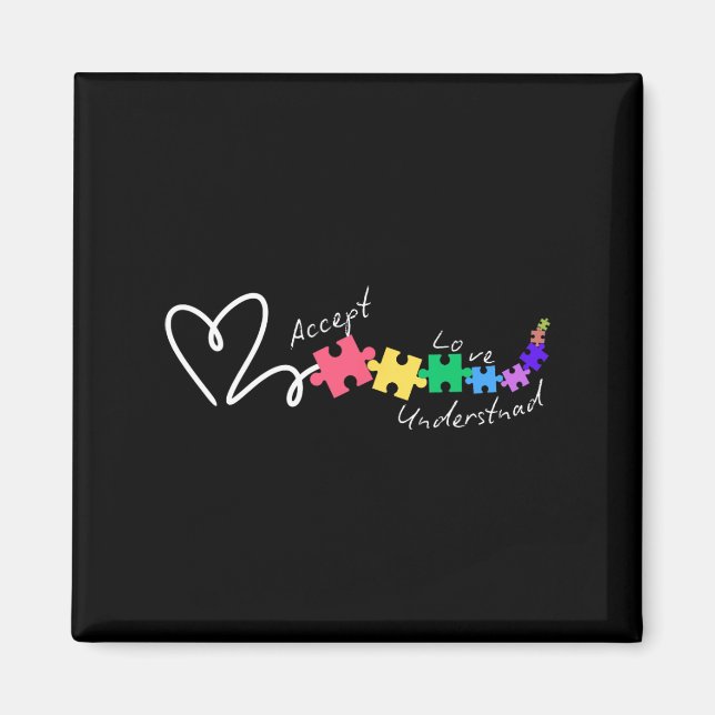 Imán Aceptar el amor Entender el autismo apoyar el auti (Frente)