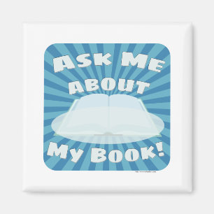 Imán Acerca de mi diseño de promoción de autor de libro