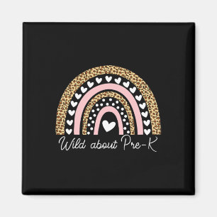 Imán Acerca del profesor pre-k Leopard Rainbow de vuelt