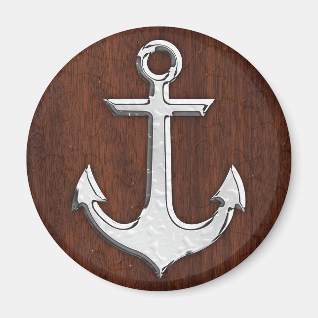 Imán Acero Ancla De Mahogany Náutico Húmedo (Frente)
