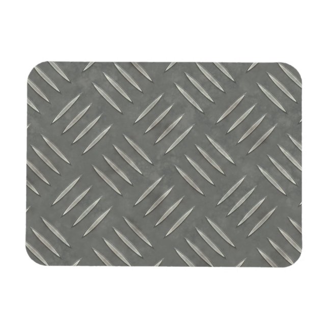 Imán Acero inoxidable de la placa de diamante texturado (Horizontal)