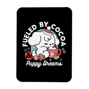 Imán Acogedores sueños de cachorro - chocolate caliente