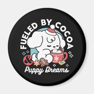 Imán Acogedores sueños de cachorro - chocolate caliente