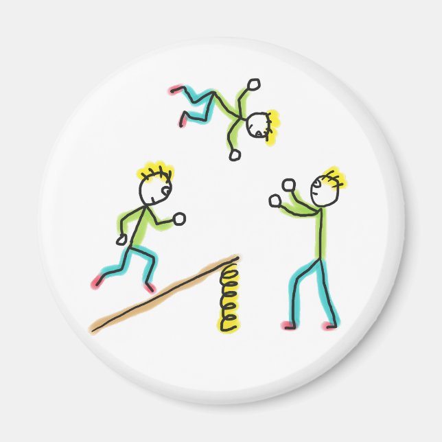 Imán Acróbatas Stickmen de Circo (Frente)