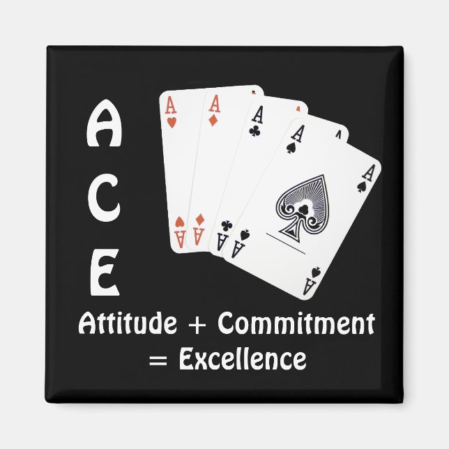 Imán Actitud ACE + Compromiso = Excelencia (Frente)