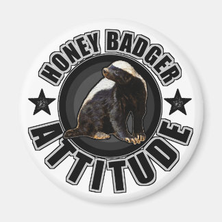 Imán ACTITUD de Honey Badger - Diseño redondo