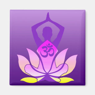 Imán Actitud de la yoga de la flor de OM Lotus en
