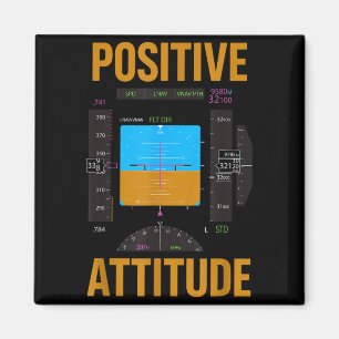 Imán Actitud positiva divertido instrumento de aviación